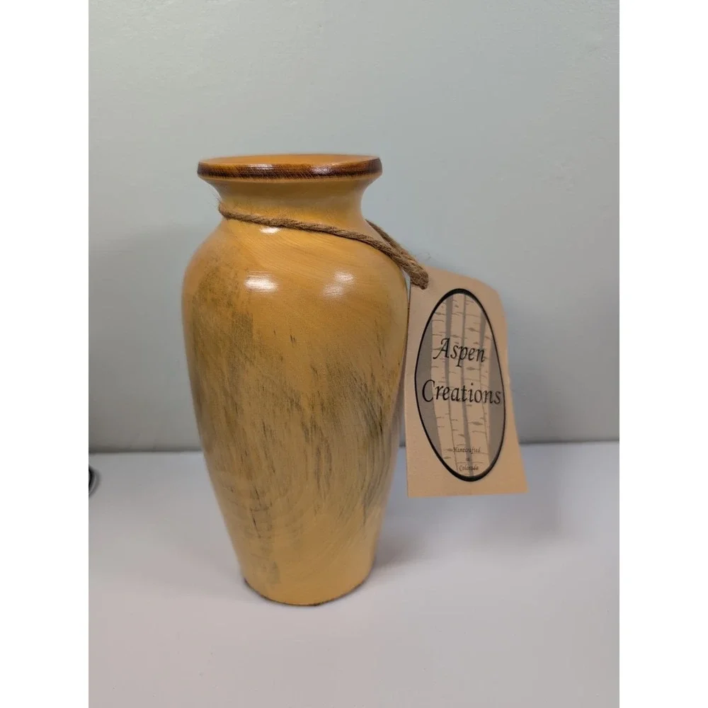 Original Aspen Studio Wooden Vase‎ Handcrafted  9